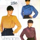 Gianni Versace Vogue Sewing Pattern Designers Original 2316 3 styles of blouses