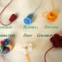 Flower Strings Hair Ornaments Crochet Pattern Instructions 6 flower and 4 stem designs