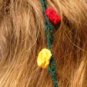 Flower Strings Hair Ornaments Crochet Pattern Instructions 6 flower and 4 stem designs