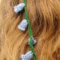 Flower Strings Hair Ornaments Crochet Pattern Instructions 6 flower and 4 stem designs