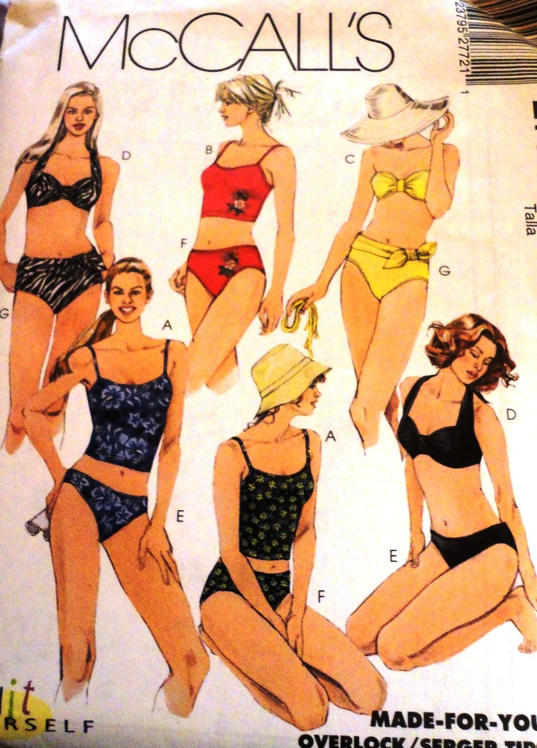 Misses Swimsuits Bathing Suits 2 piece SIZE 6 McCall's 2772 Sewing Pattern