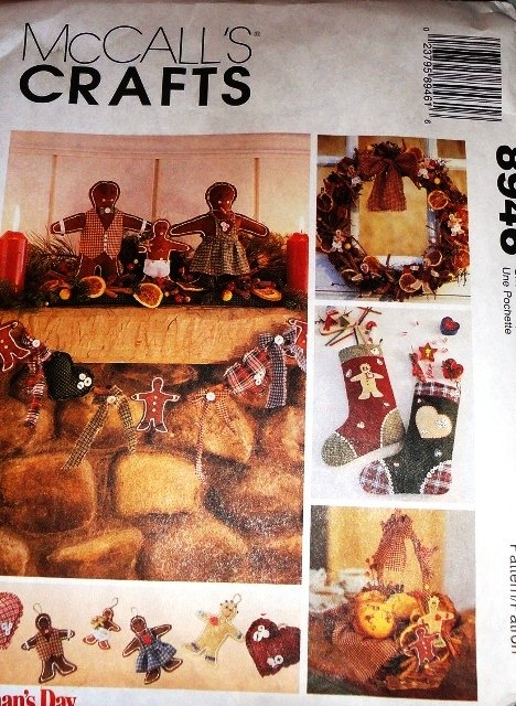 McCall's Crafts 8946 Gingerbread Family Sewing Pattern Holiday Decorations