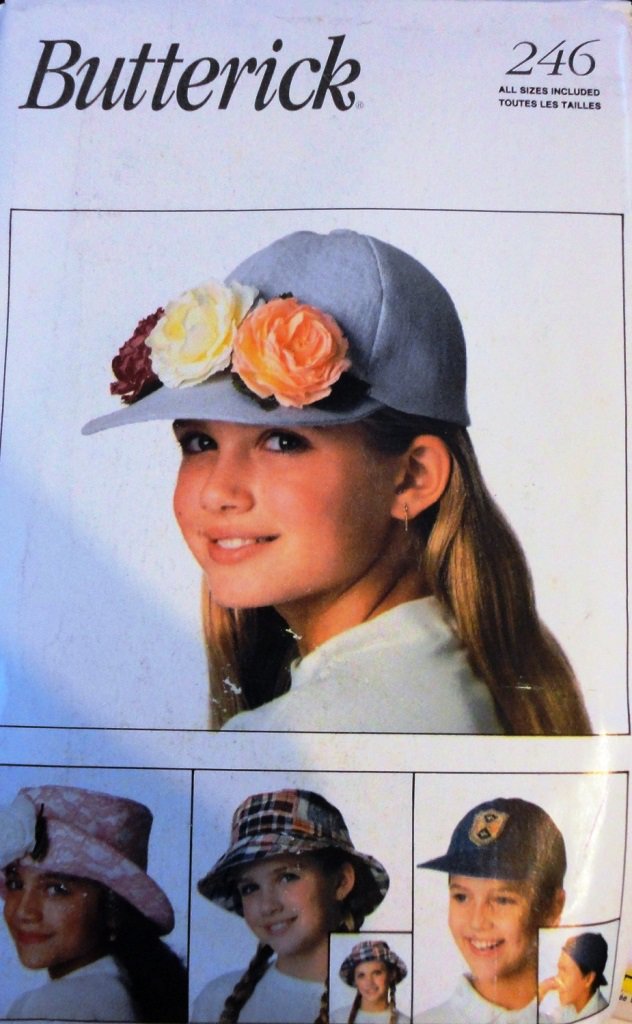 Butterick 246 Child's Hat sewing pattern Boys and Girls 8 designs