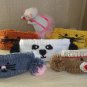 PDF Knitting Pattern Pom-Pom Animal Headwarmers Lion, Tiger Cat, Panda, Sock Monkey, Mouse