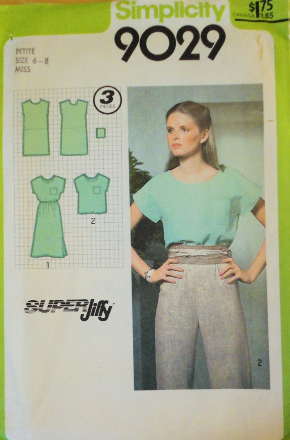 Simplicity 9029 Womens' Pull Over Dress or Top Sewing Pattern Size 6-8
