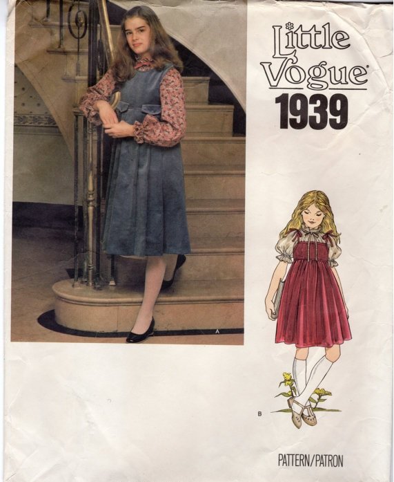 Little Vogue 1939 Uncut Sewing Pattern Jumper and blouse size 8 model Brooke Shields