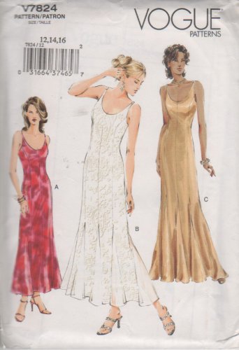 Vogue 7824 evening, prom, dress sewing pattern sizes 12 14 16