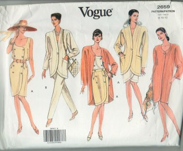 Vogue 2659 Jacket Dress Skirt Pants Top Misses Sewing Pattern  Sz 8 10 12 Uncut