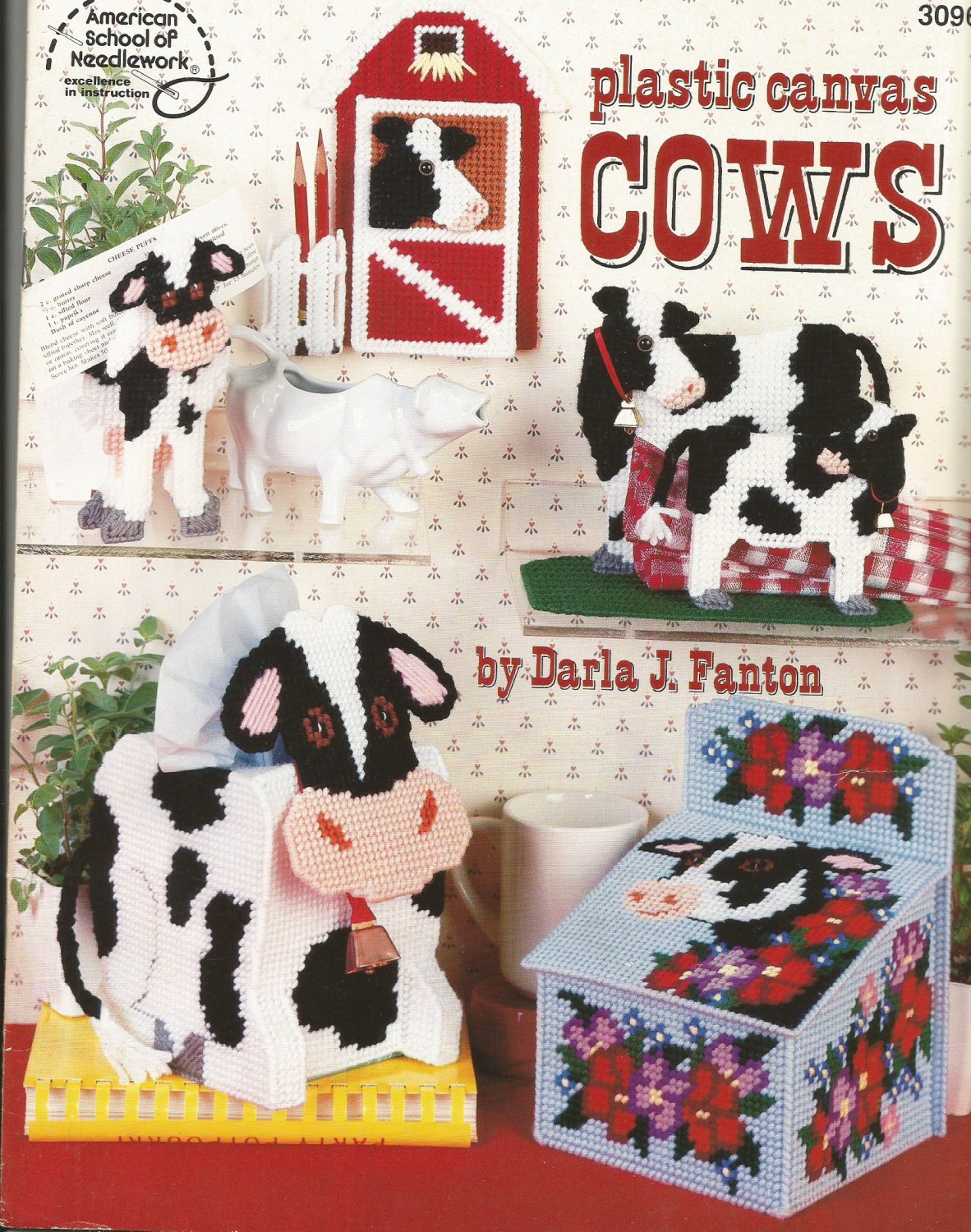 Plastic Canvas Cows Pattern 3096 America School Of Needlework