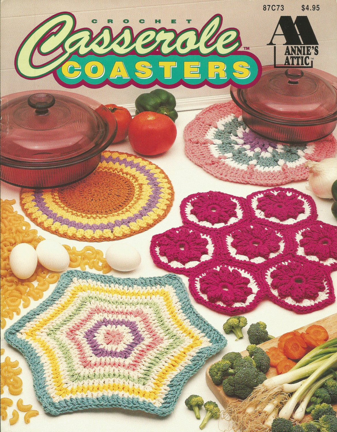 Casserole Coasters Annie's Attic 87C73 Crochet Pattern Instructions Trivets Pot Holders