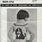 Mary Maxim 4250 4 Ply Cardigan  Puppy Graph Style Knitting Pattern Child Sizes 4 & 6