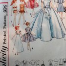 Vintage SIMPLICITY 4510 Bridal Gown Trousseau Teen Dolls 1950S