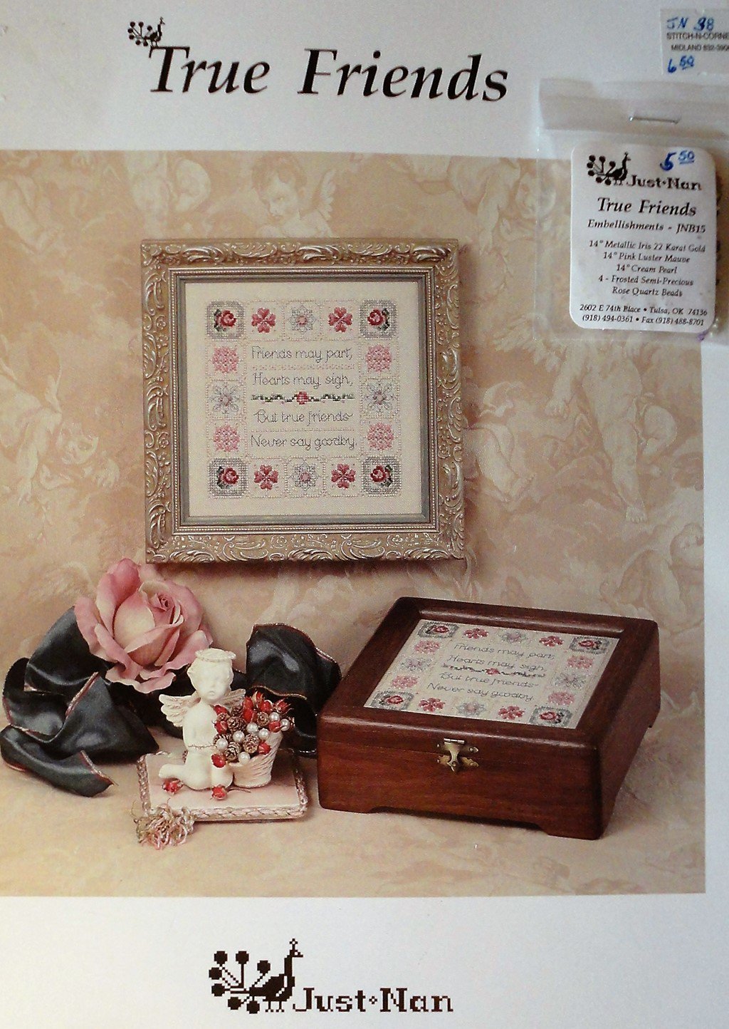 True Friends (with embellishments) - Cross Stitch Pattern Just Nan