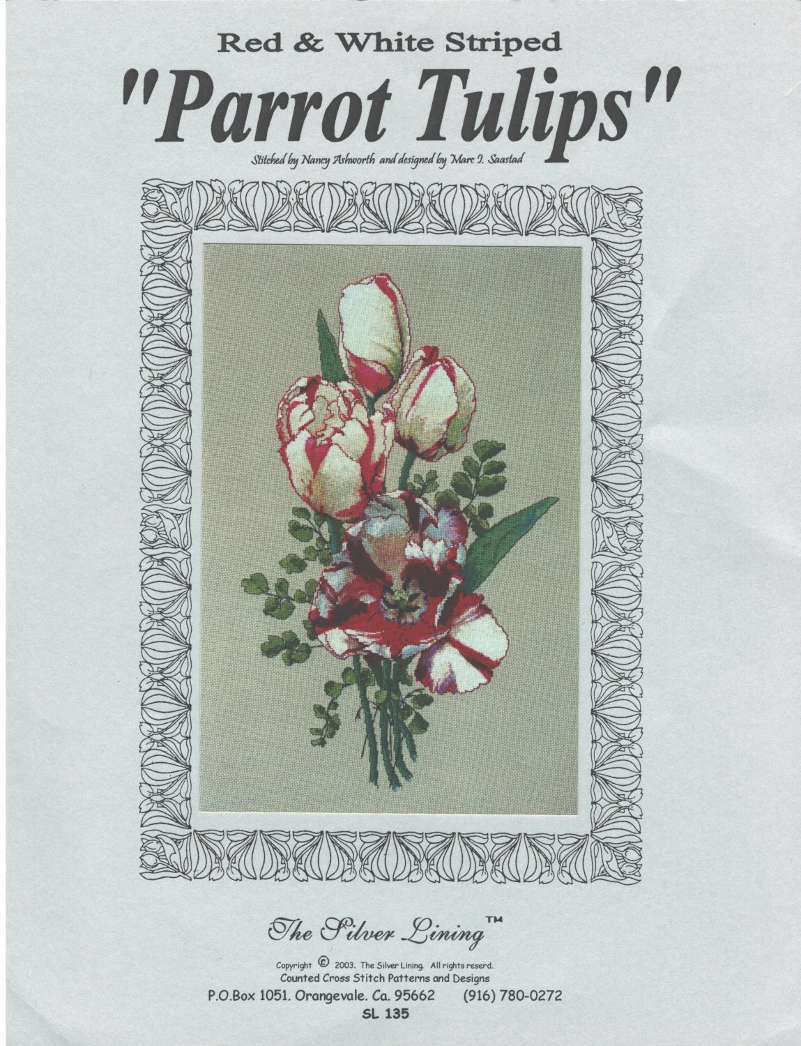 Parrot Tulips Cross Stitch chart The Silver Lining SL135
