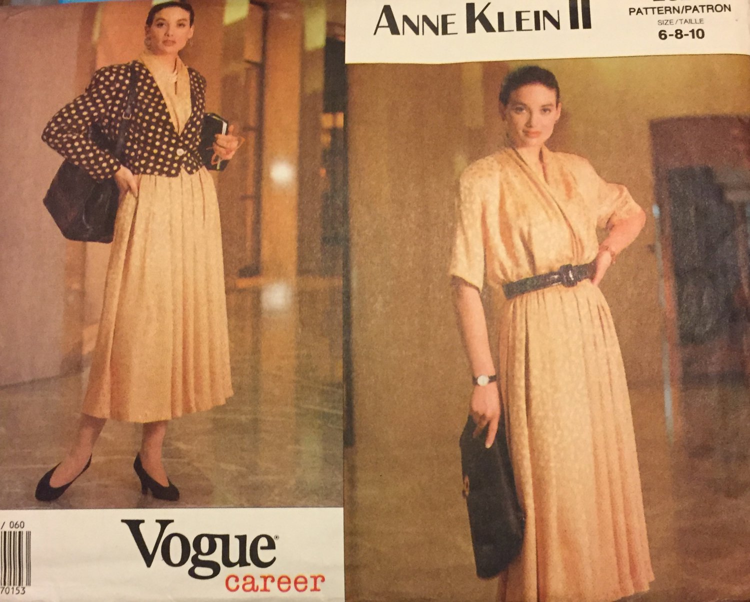 Vogue 2524 Sewing Pattern Anne Klein Career Separated Blouse, Skirt, Jacket size 6 8 10