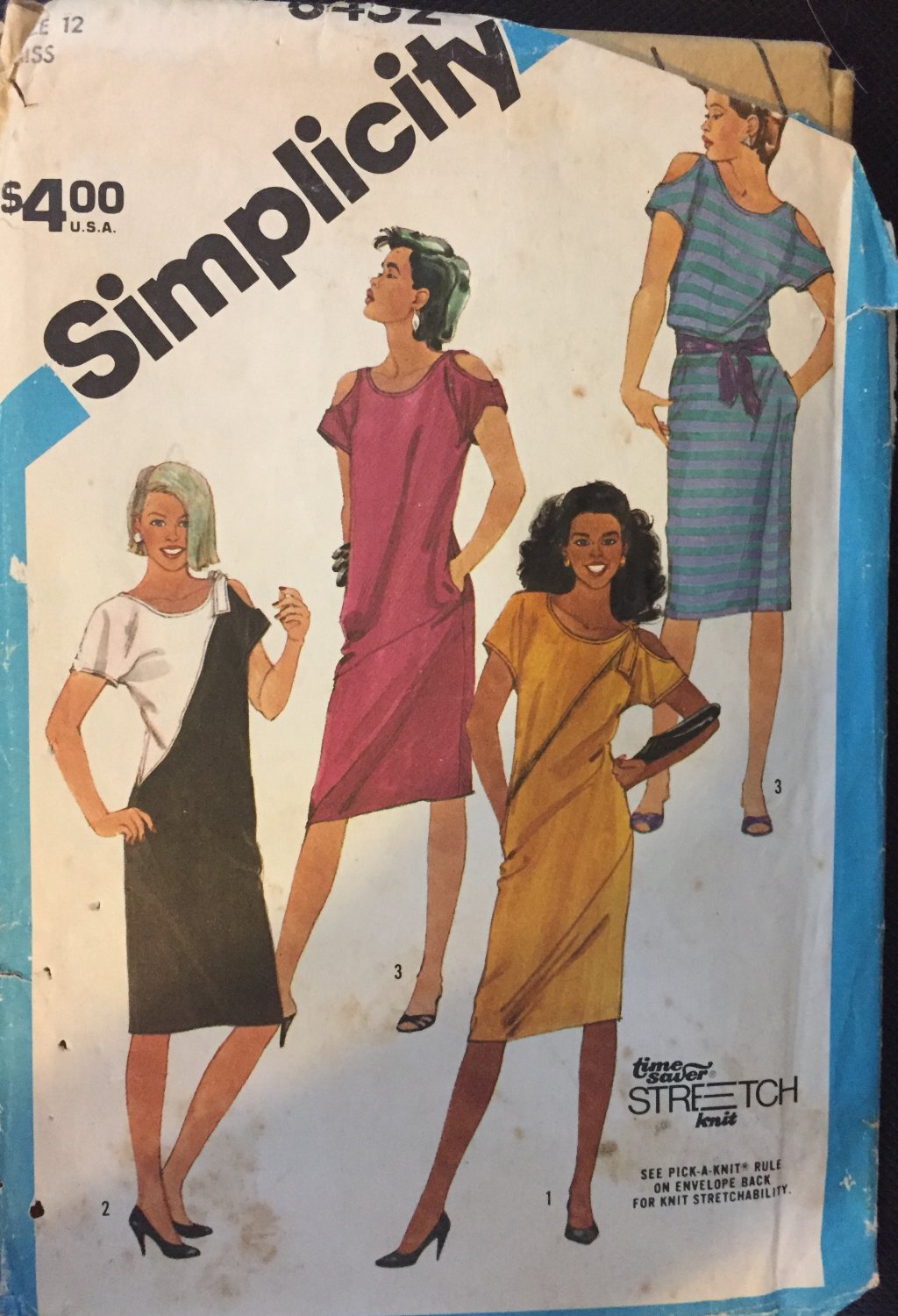 Simplicity 6452 Pullover Dress with shoulder Cut-outs Sewing Pattern size 12