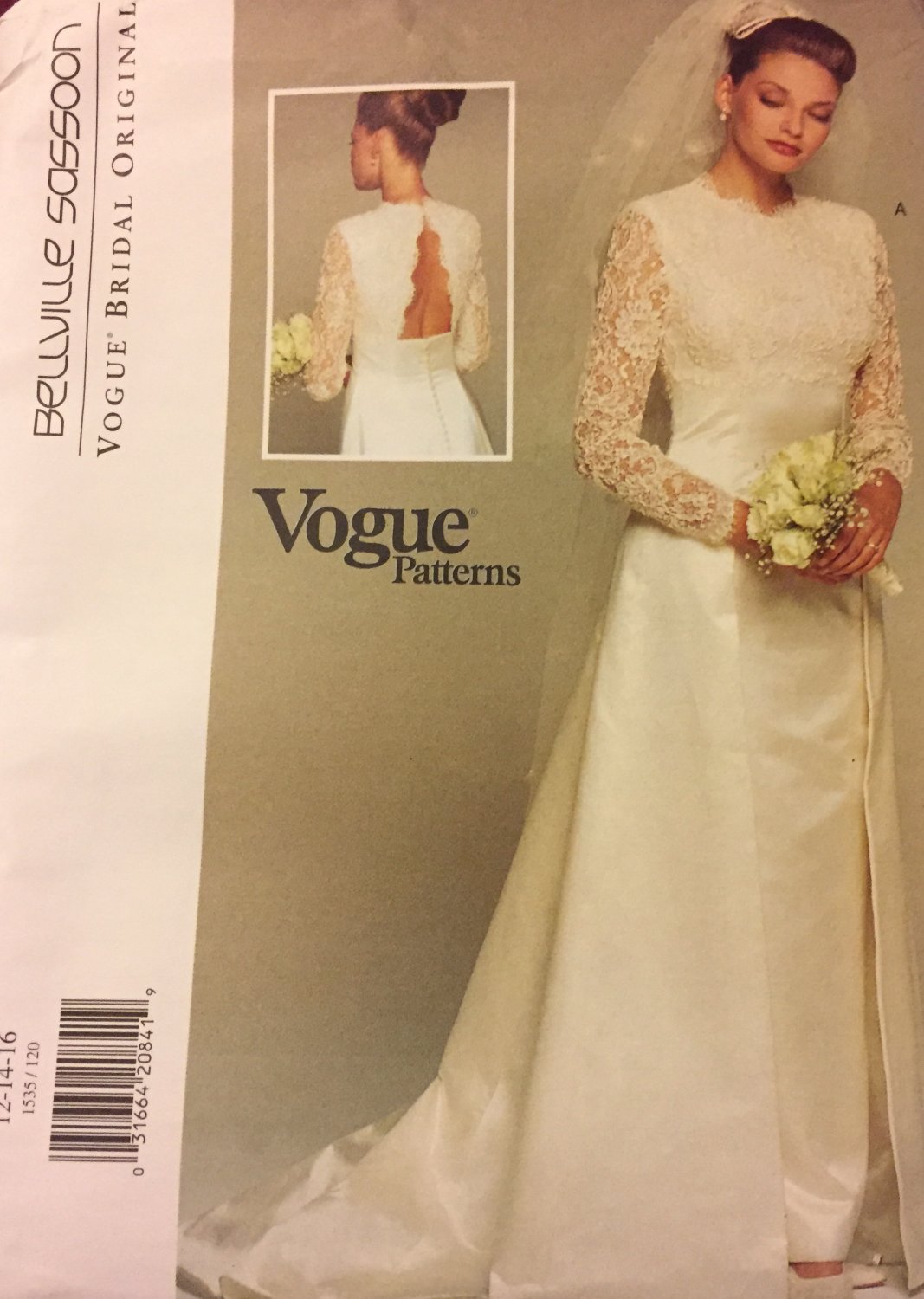 Vogue 1535 Vogue Bridal Original BELLVILLE SASSOON Bridal Gown Sewing