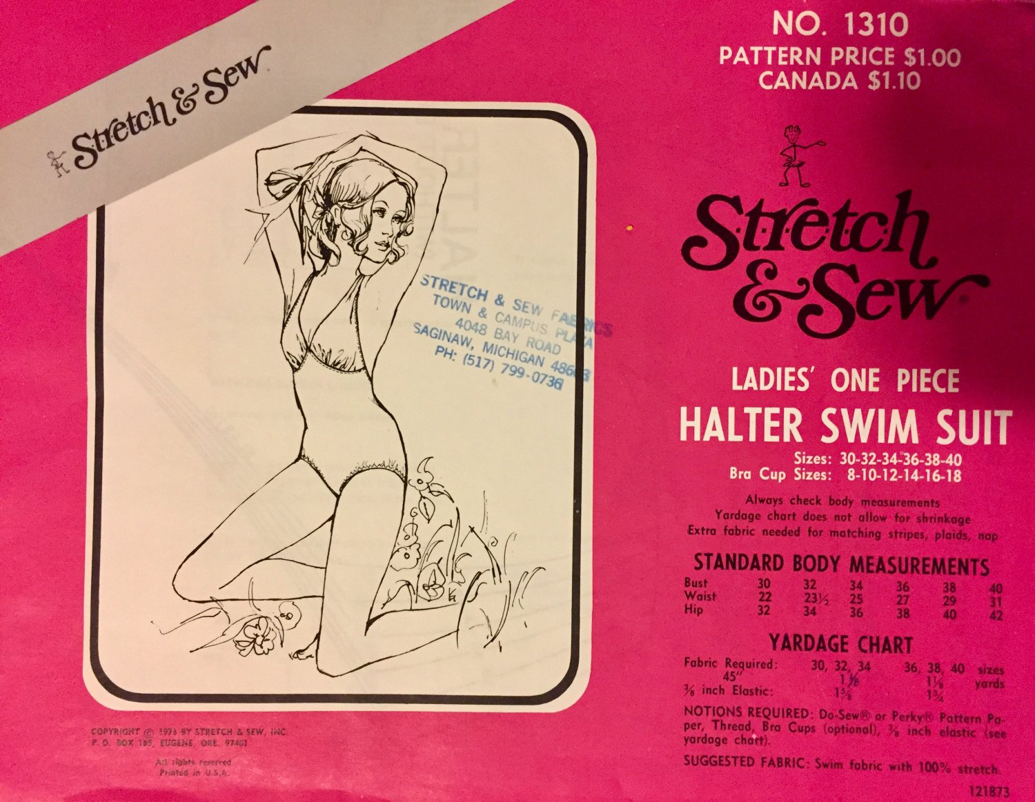 Vintage 1970s Halter Swim Suit Pattern 1310 by Ann Person 70s Bathing Suit Size 30 32 34 36 38 40