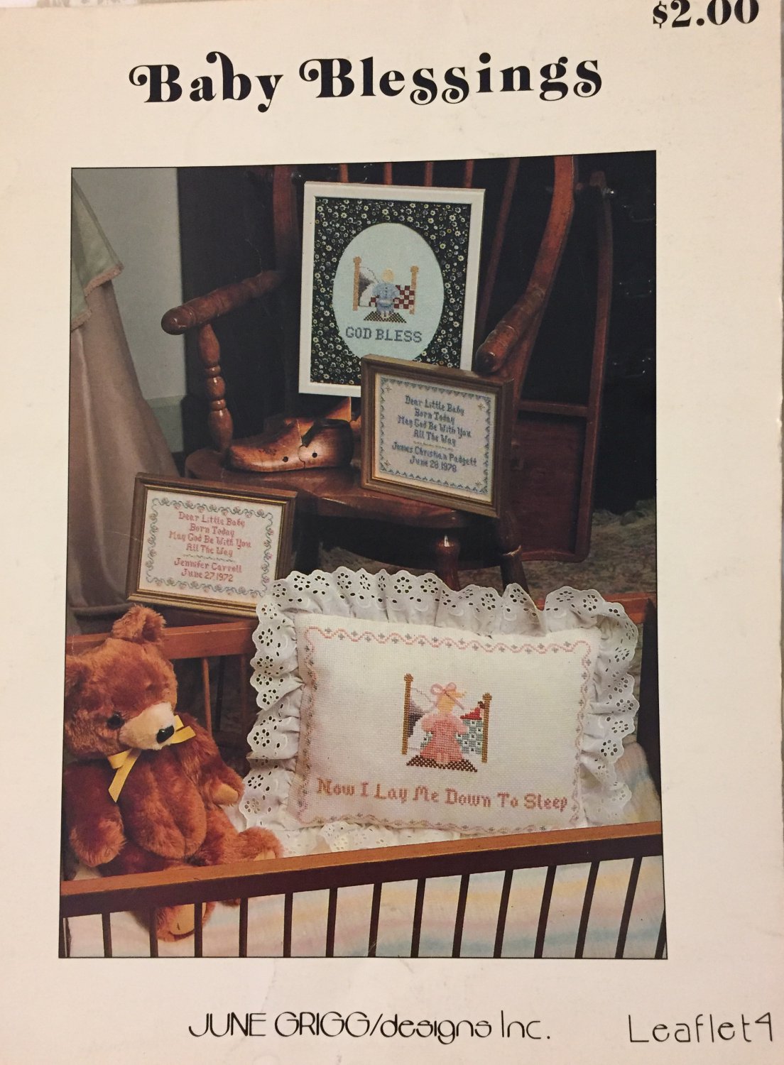 Baby Blessings Cross Stitch Pattern June Grigg designs Inc. Leaflet 4