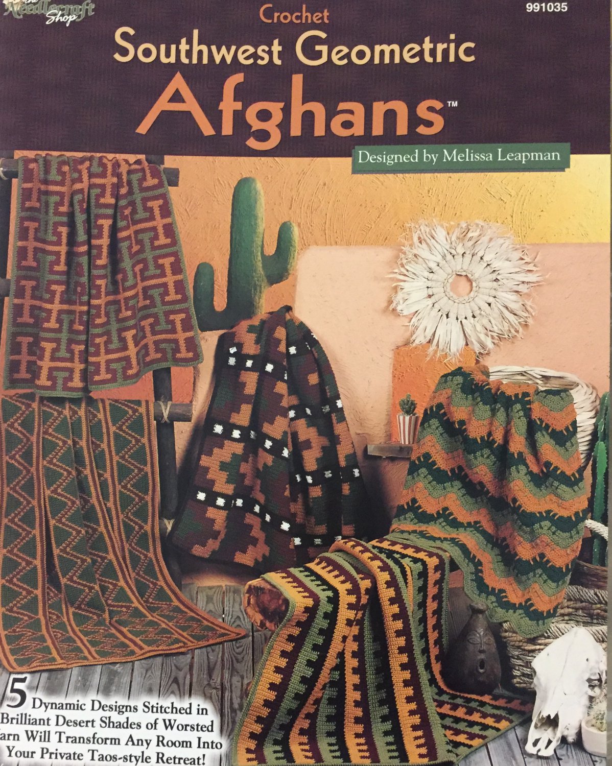The Needlecraft Shop 991035 Southwest Geometric Afghans Crochet 5 Designs
