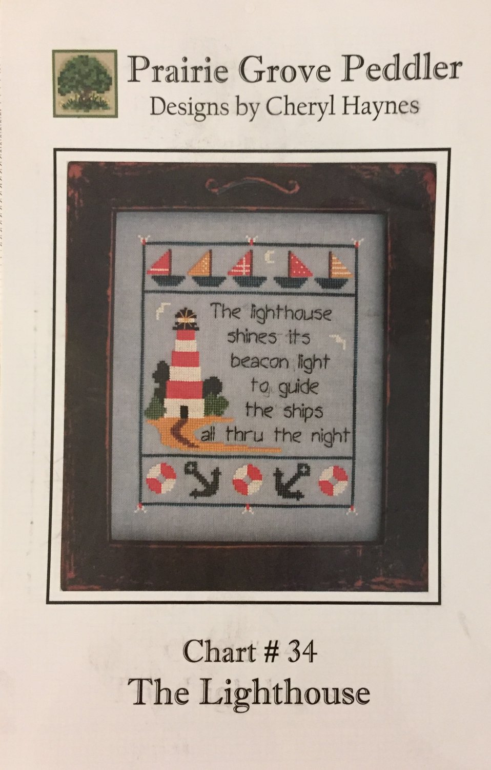 Prairie Grove Peddler cross stitch chart #34 The Lighthouse by Cheryl Haynes