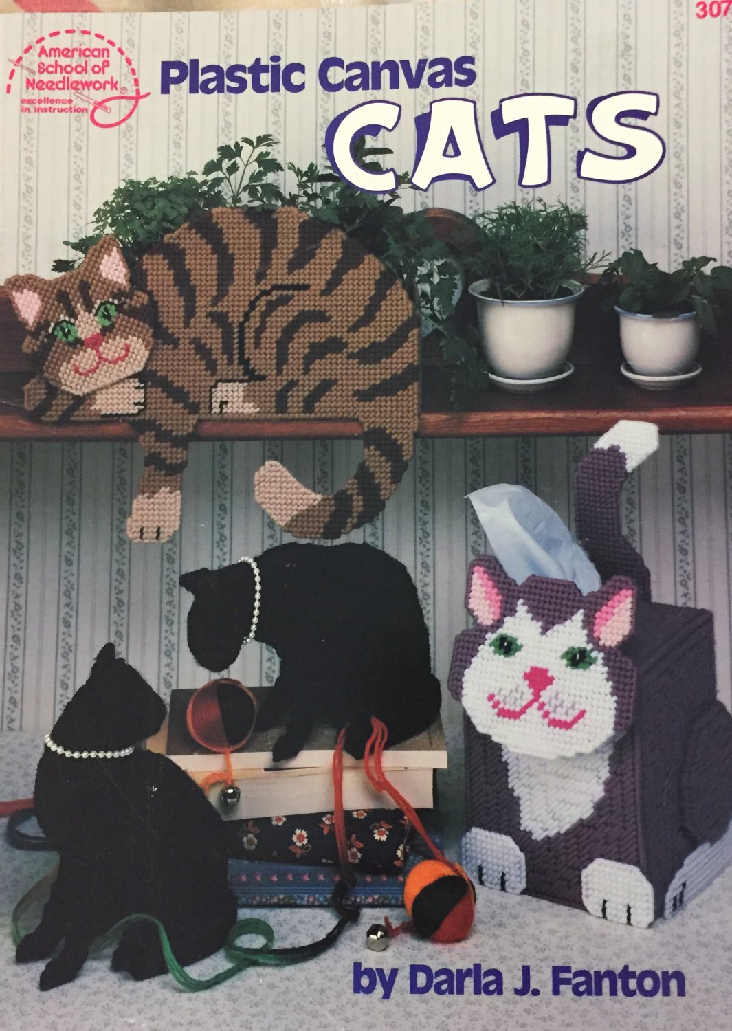 Cats Kitties Plastic Canvas Pattern American School of Needlework 3073