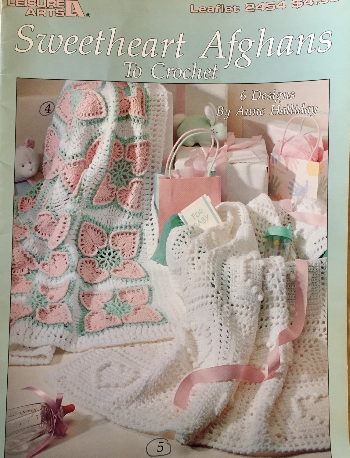 Leisure Arts 2454 Sweetheart Baby Afghans to Crochet Anne Halliday