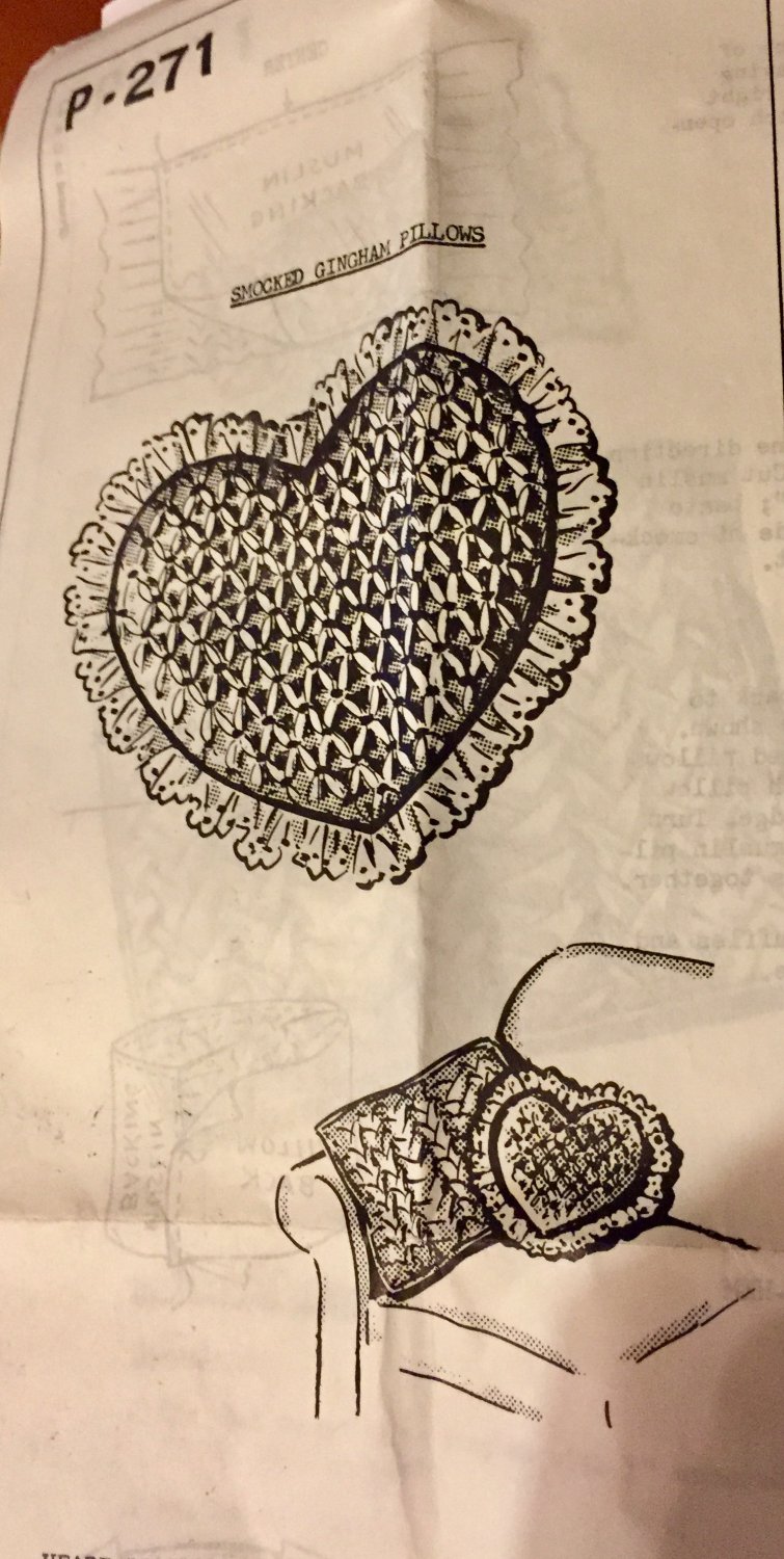 Vintage Mail Order Smocked Gingham Pillow Sewing Pattern 271