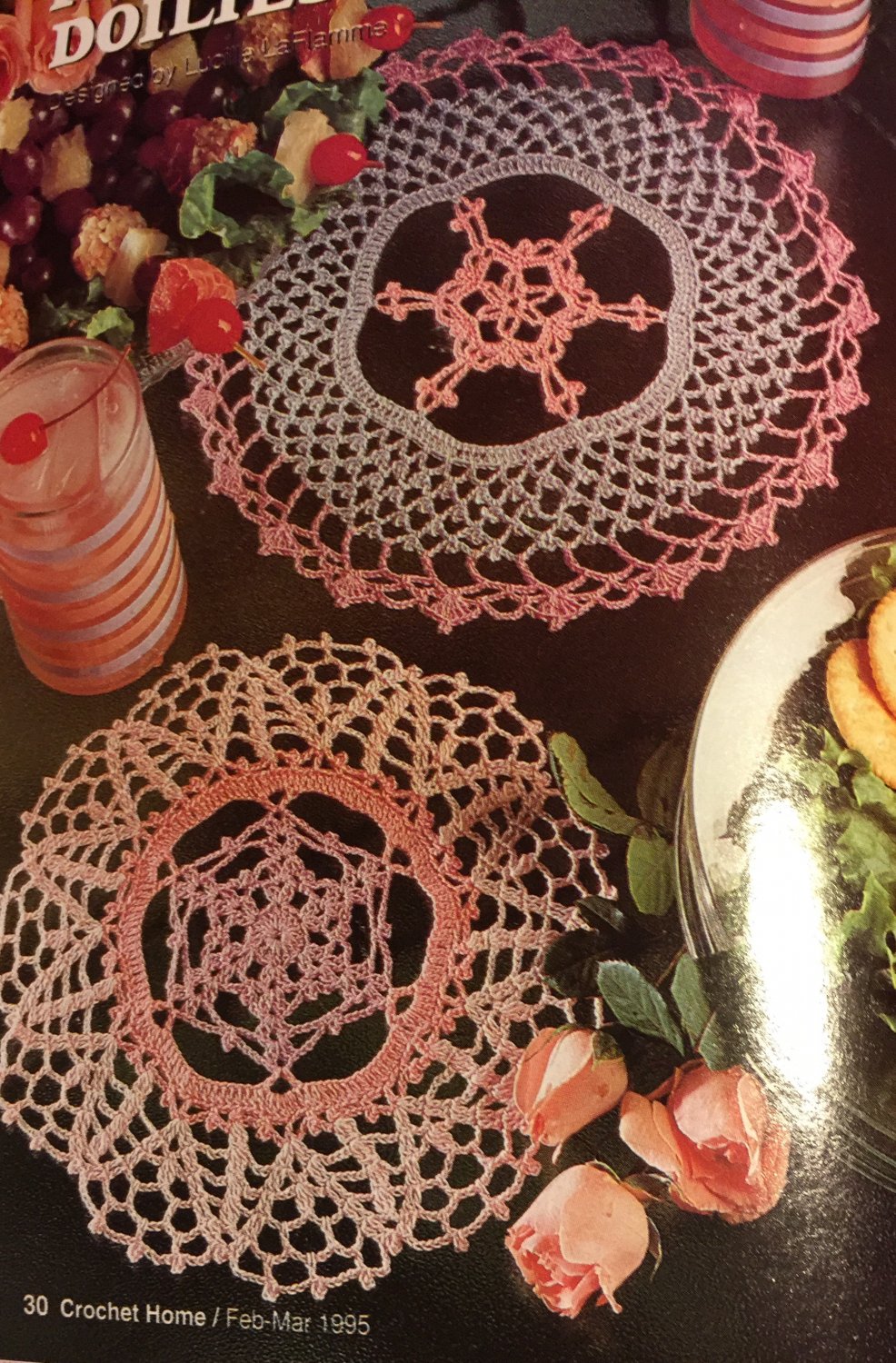 Crochet Home Magazine Number 45 February March 1995 Cat Afghan Doilies