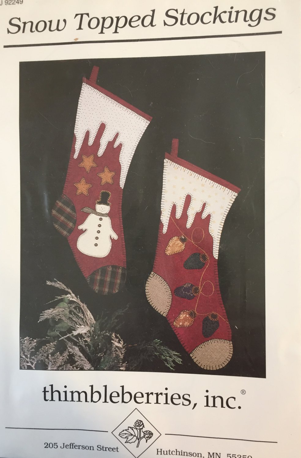 Christmas Snow Top Stockings Thimbleberries Applique sewing pattern