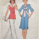 1970s Nautical Dress or Top with Scarf and Pants Simplicity 6932 Sewing Pattern Size 16 Bust 38