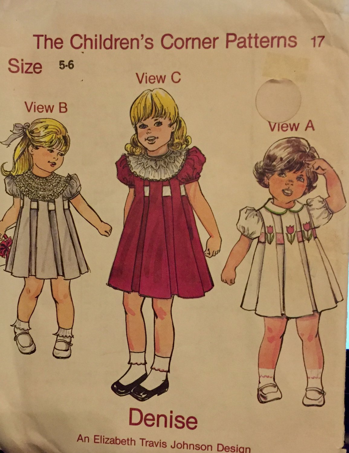 Children's Corner Sewing Pattern with Smocking Denise 17 Size 5-6 ...