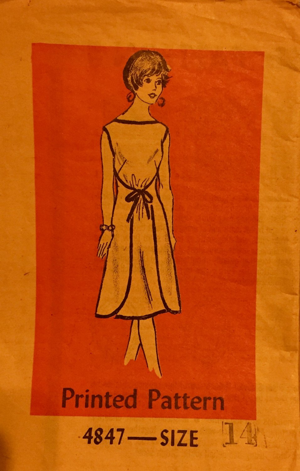 Mail Order Anne Adams Sewing Pattern 4847 Wrap around dress Size 14