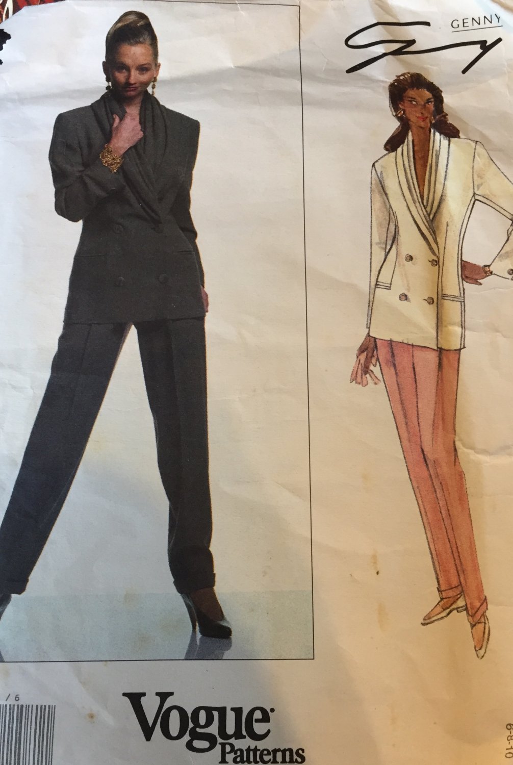 Vogue Designer Original 2721 Genny Jacket and Pants Sewing Pattern Size 6 8 10