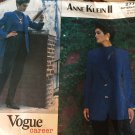 Vintage 1980's Vogue 2777 Anne Klein Tapered Pants Notched Collar Jacket Size 8 10 12