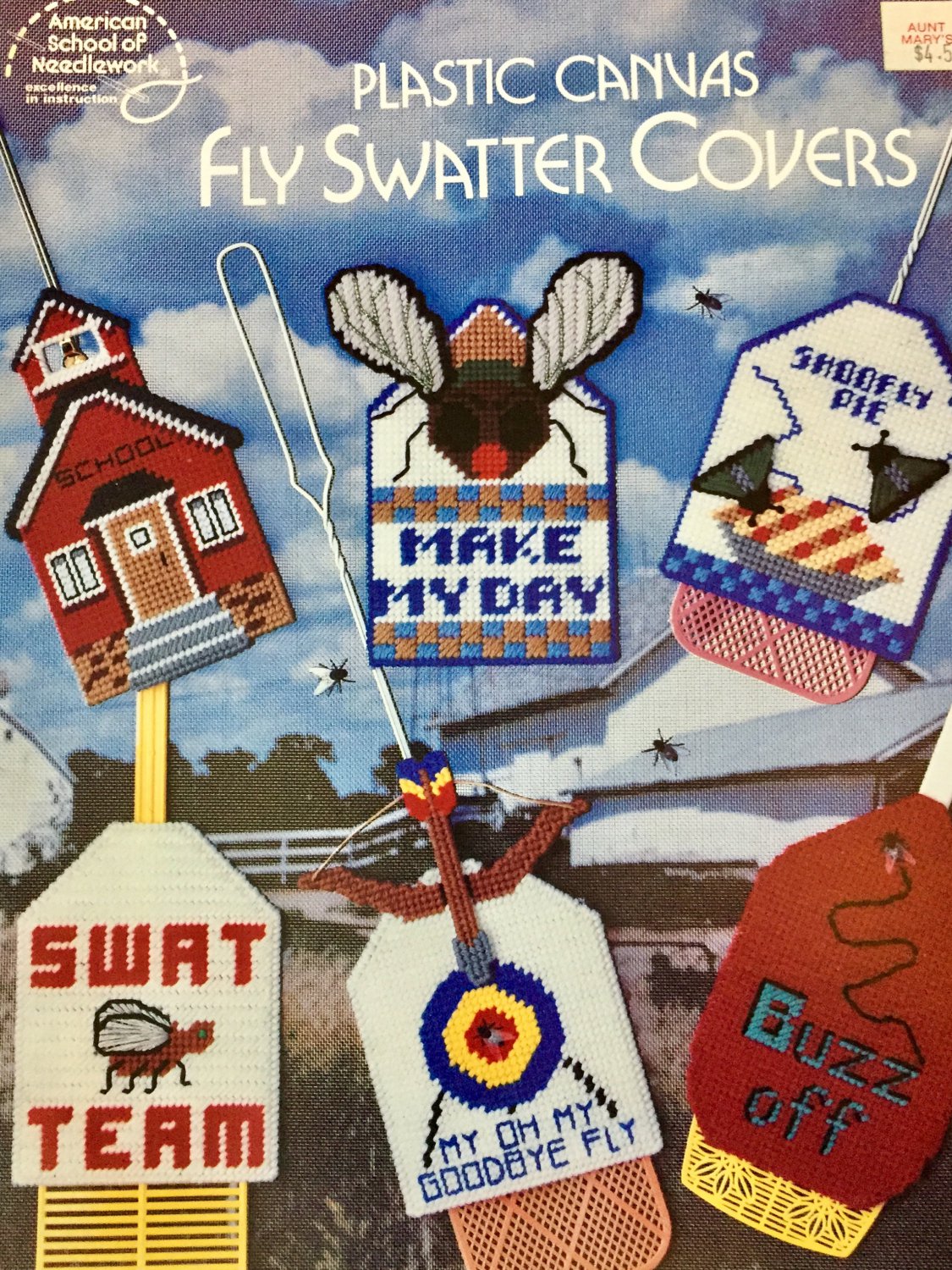 American School of Needlework 3074 Fly Swatter Covers  Plastic Canvas Pattern