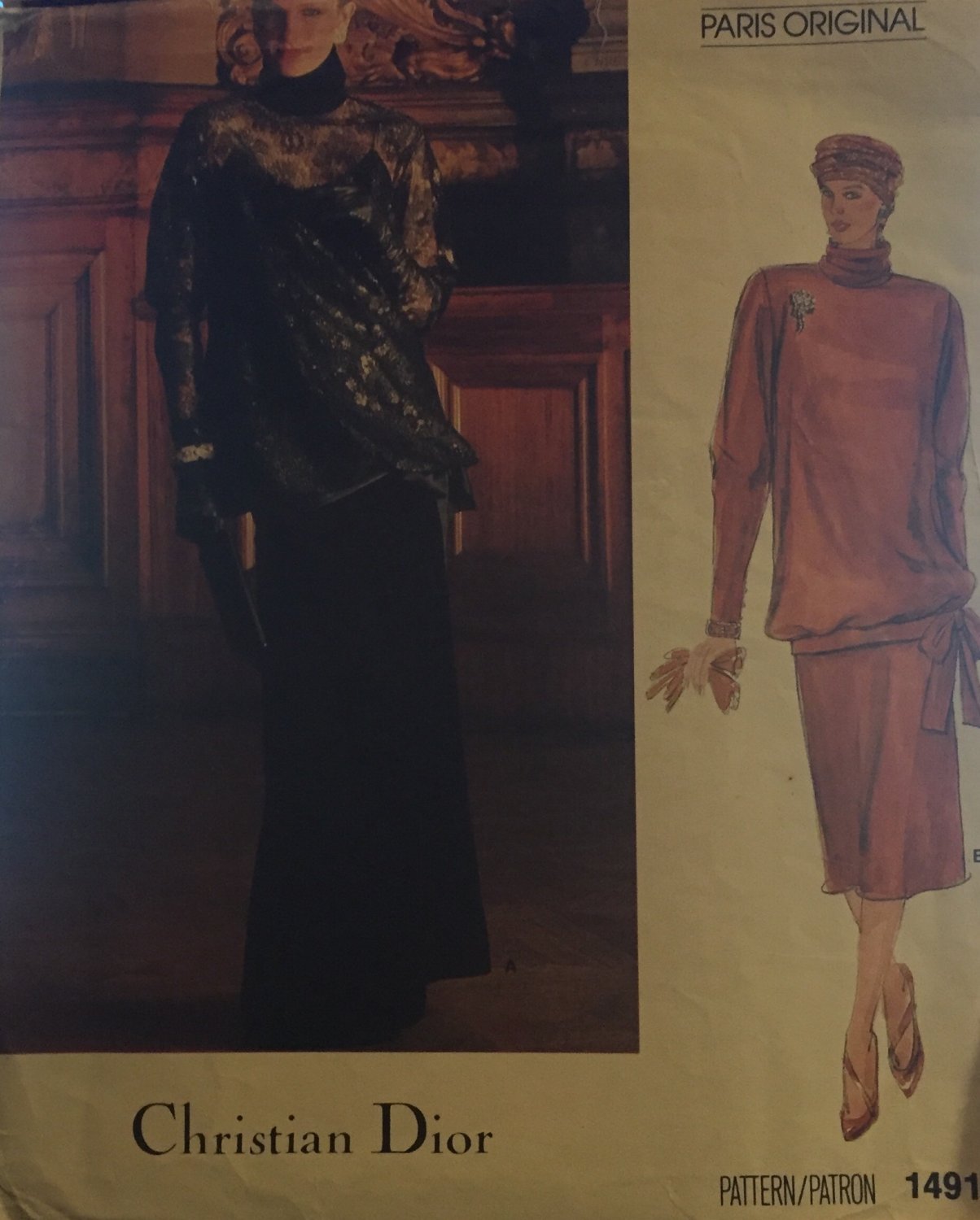 Vogue Paris Original 1491 Christian Dior Sewing Pattern Size 14