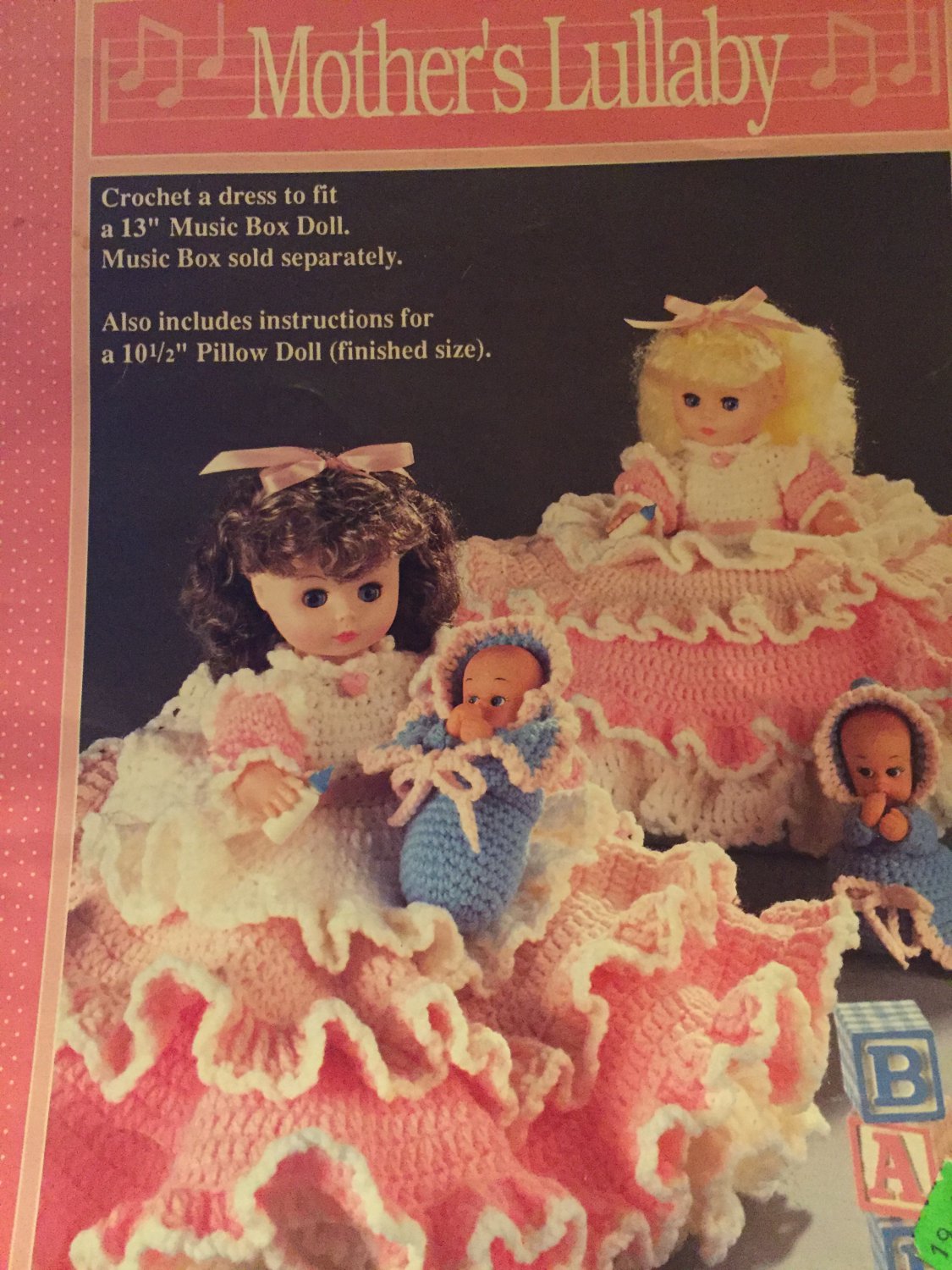 Mother's Lullaby  Pillow Doll Bed Doll  Crochet Pattern  Fibre Craft FCM233
