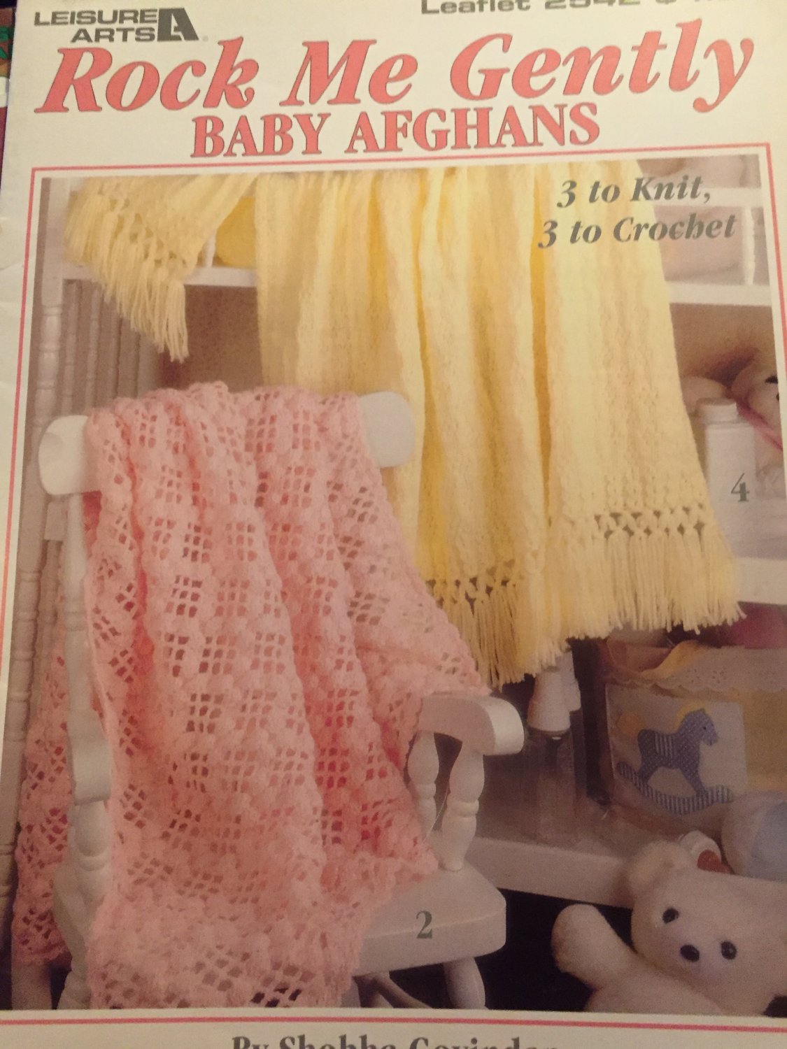Leisure Arts #2542 Rock Me Gently Crochet and Knit Baby Pattern Afghans