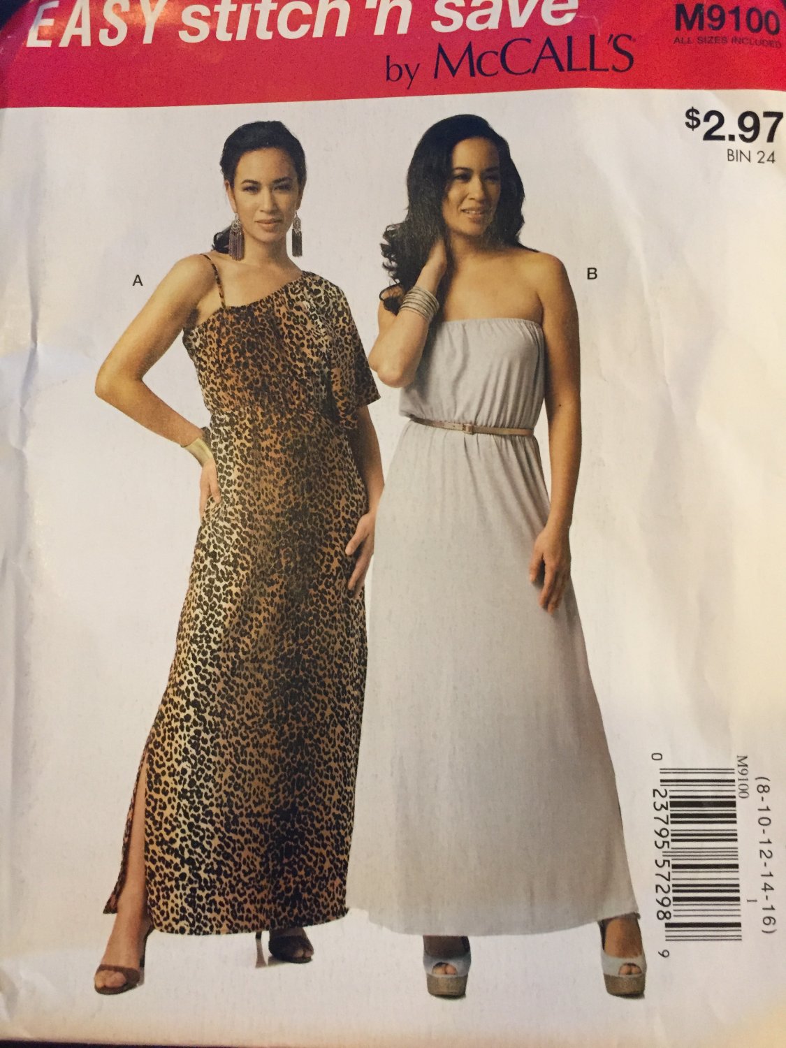 McCalls pattern M9100 - misses' dress - pullover dress - all sizes 8 to 16