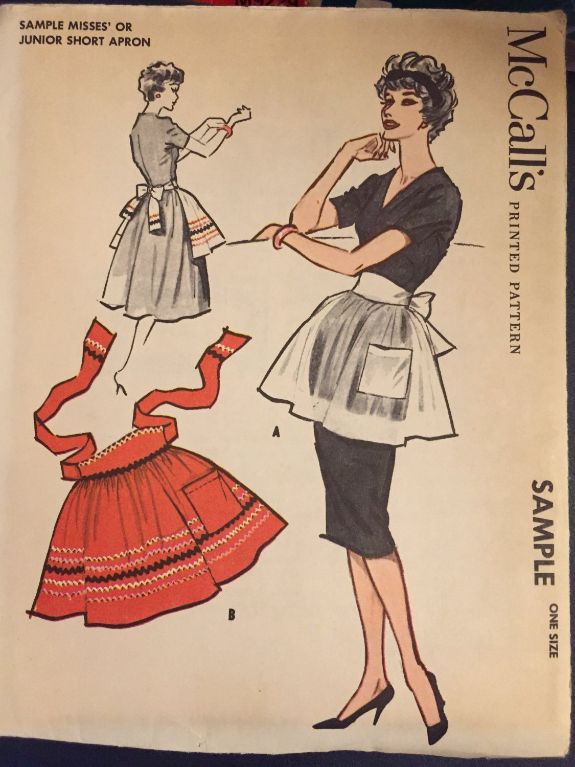 Vintage McCall´s 1950's Apron Sewing Pattern Sample