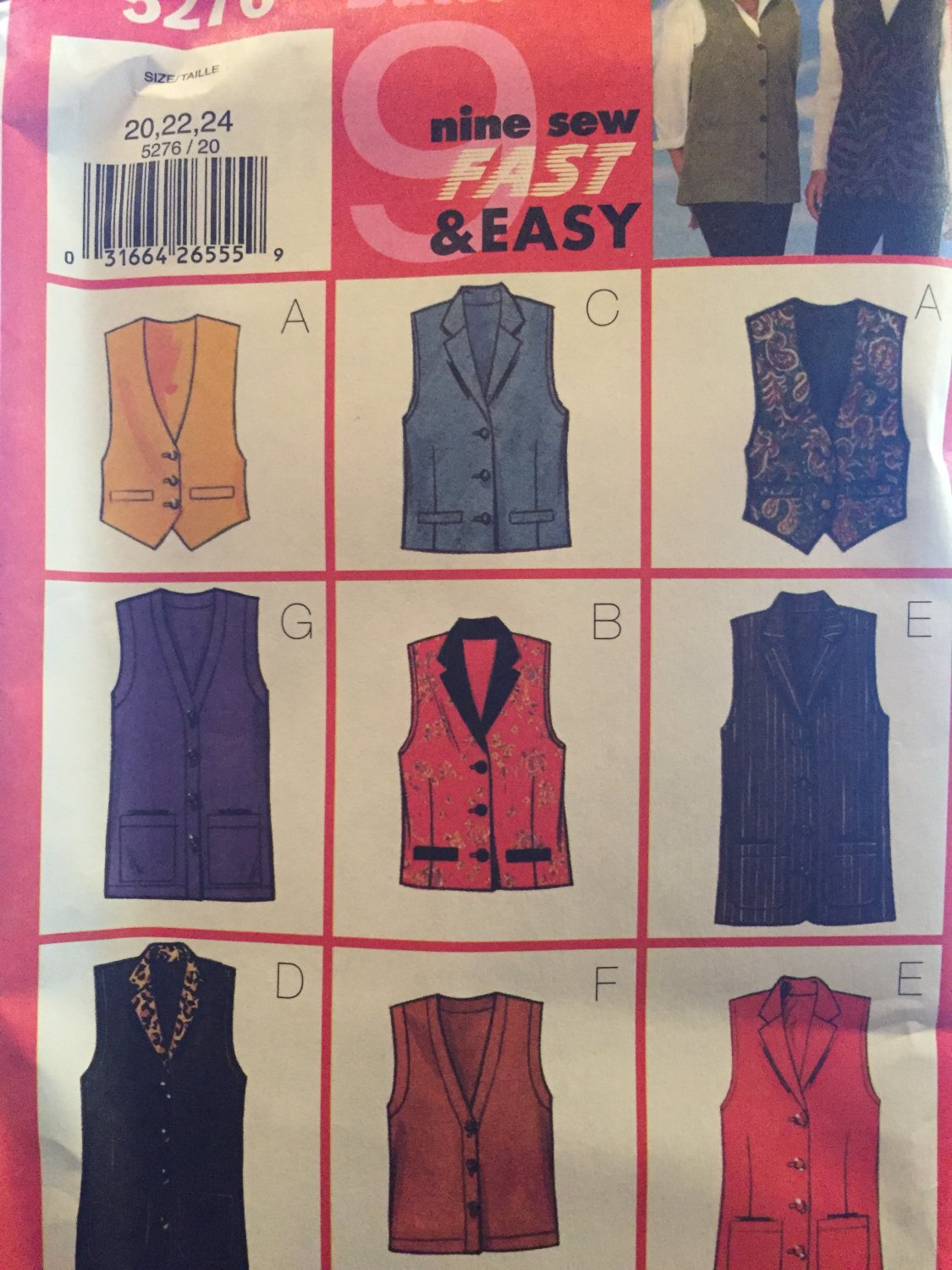 Butterick sewing pattern 5276 9 Sew Fast & Easy Misses'/Misses' Petite