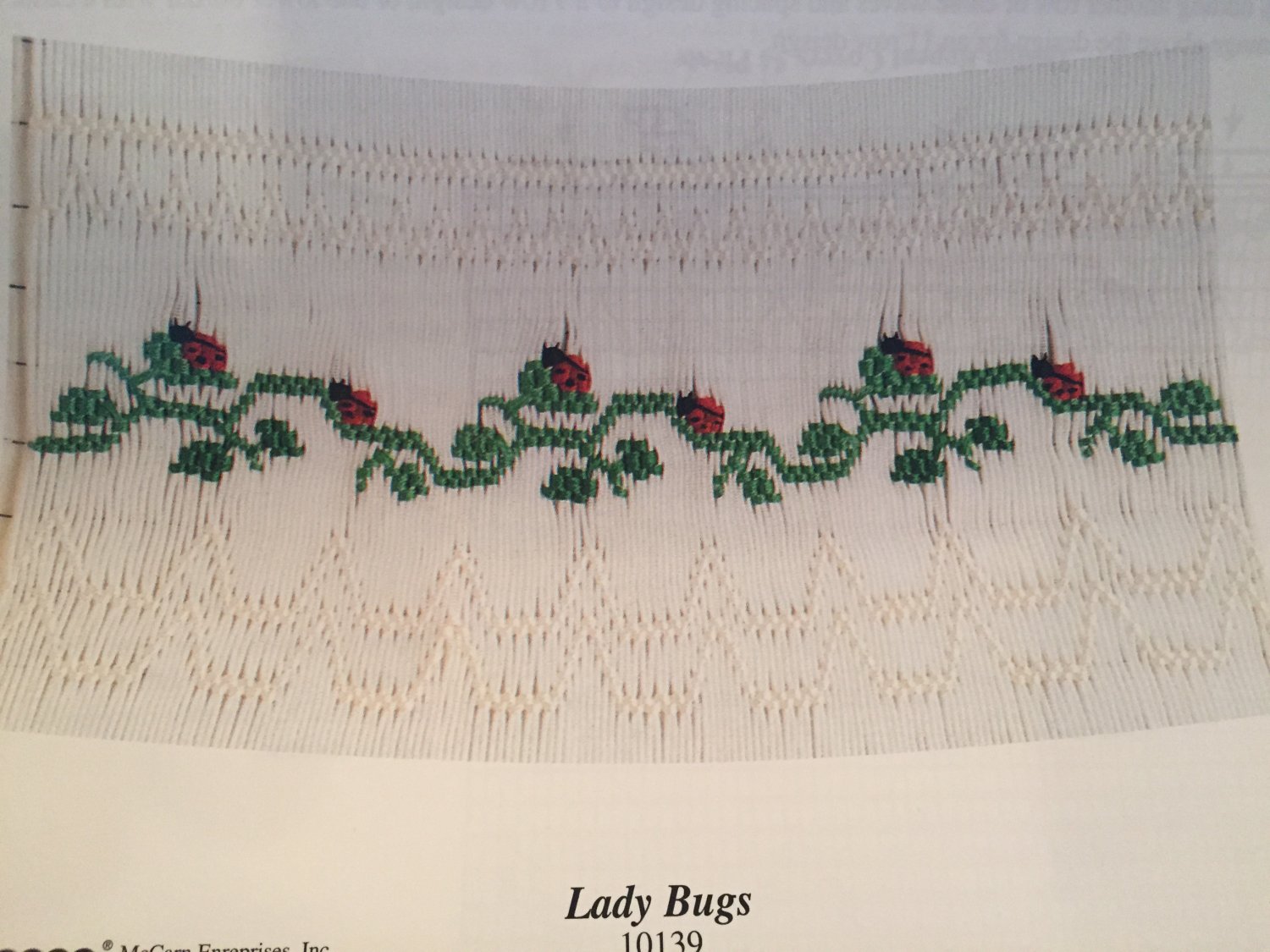 Lady Bugs Smocking plate Ellen McCarn 10139