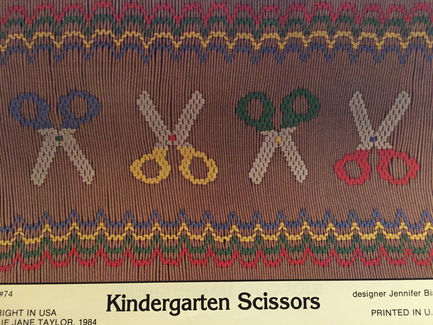 Kindergarten Scissors Smocking plate Mollie Jane Taylor