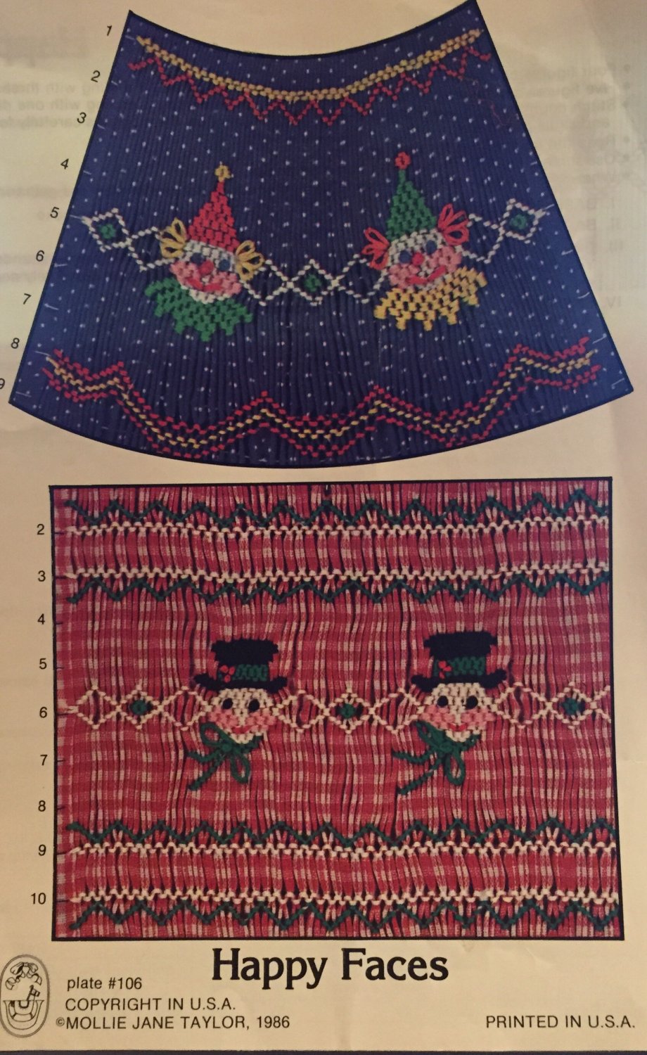 Happy Faces Smocking plate Mollie Jane Taylor