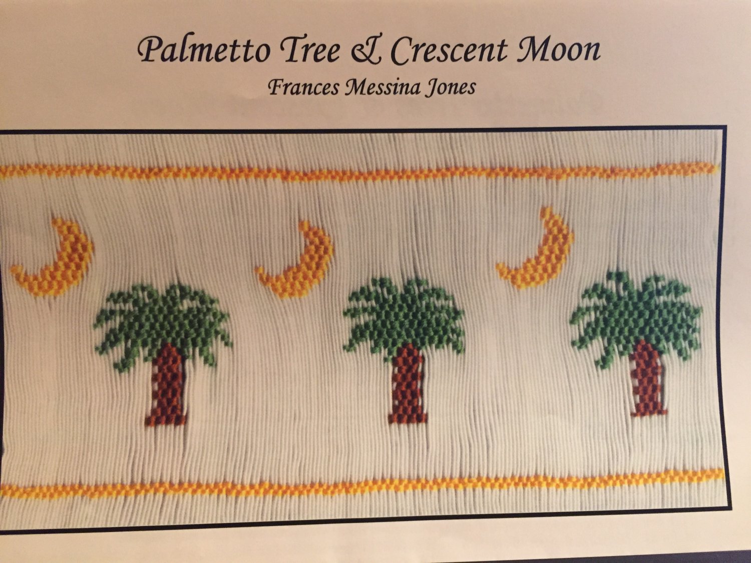 Palmetto Tree & Crescent Moon Smocking plate Frances Messina Jones