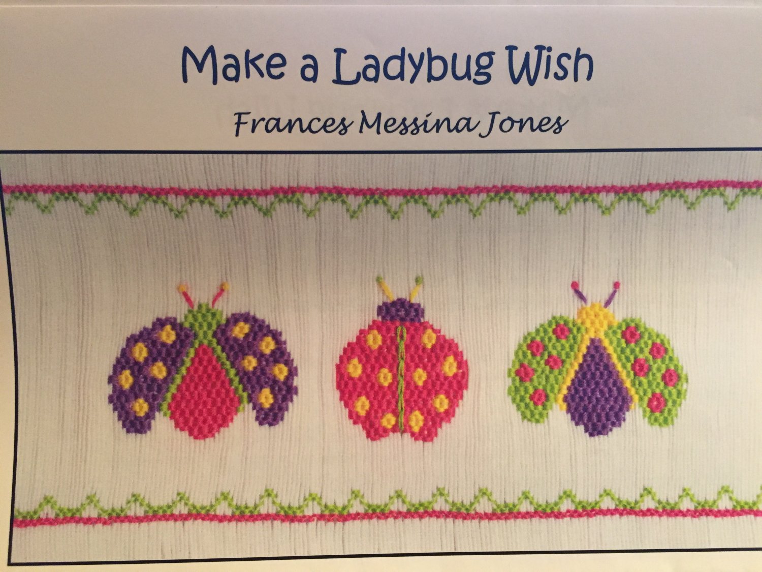 Make A Ladybug Wish Smocking plate Frances Messina Jones