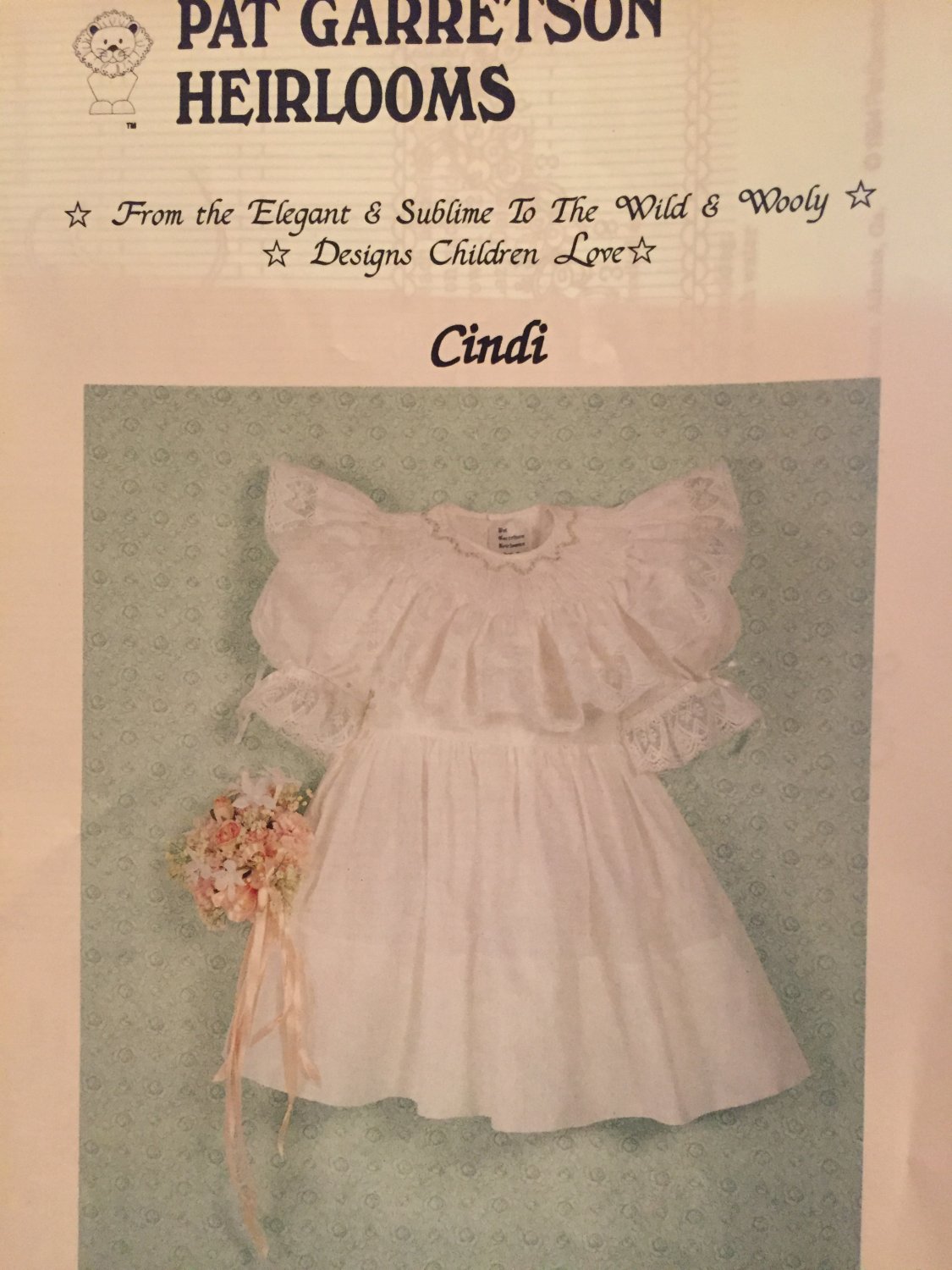 CINDI Smocking plate Pat Garretson Designs 331 Bishop or Straight Yoke