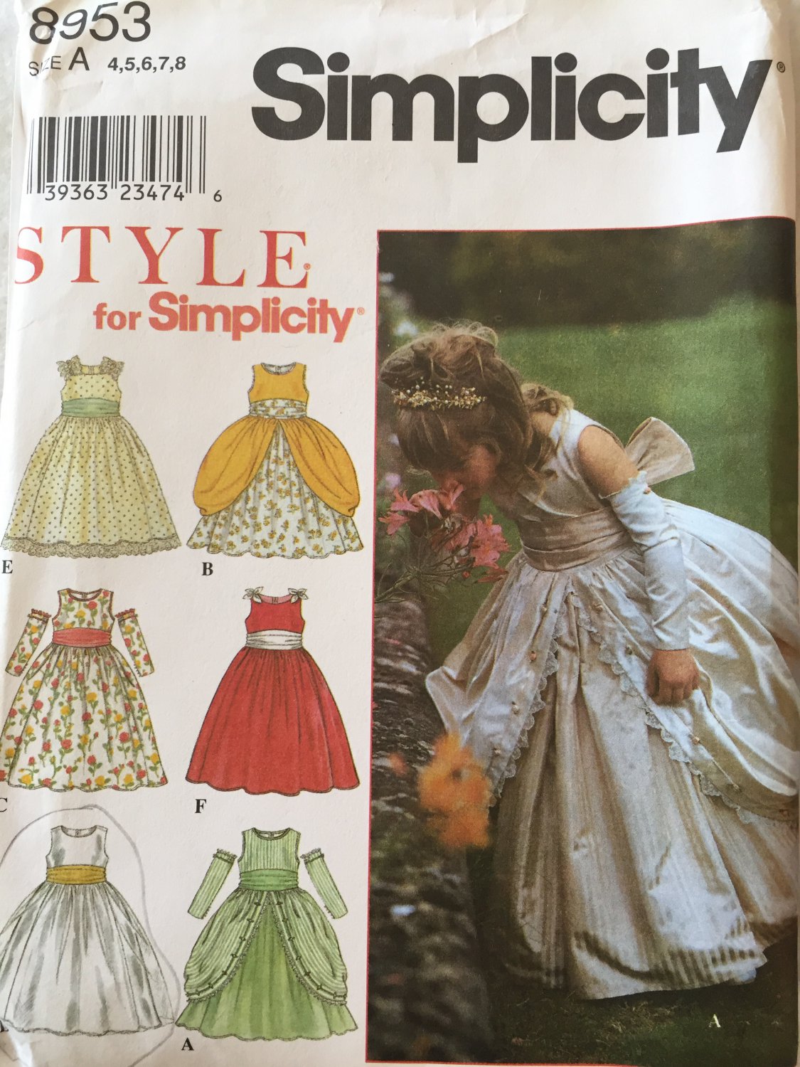 SOLD OUT! Simplicity 8953 Special Occasion Dress for girls Flower Girl 4 5 6 7 8 Uncut