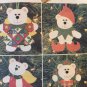 Butterick 4604 Christmas Bears Felt Ornaments No Sew Pattern - UNCUT